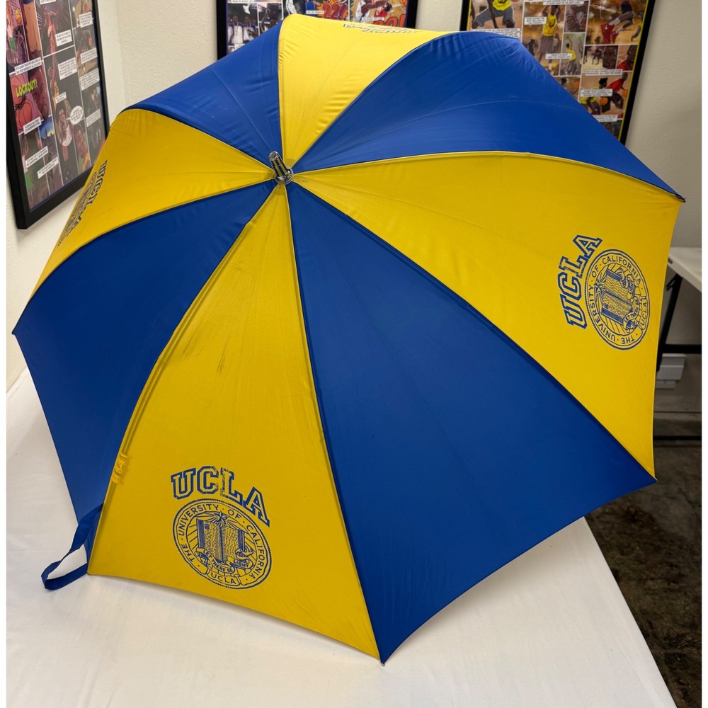 Vintage UCLA Bruins Blue Yellow University of California Large Golf Umbrella